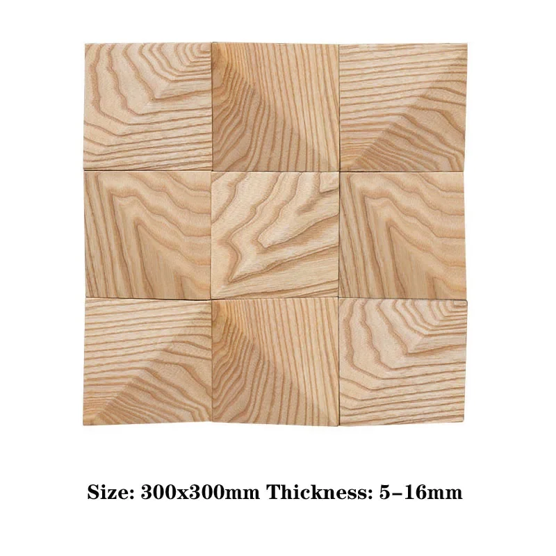 thumbnail image 1 of Panel difusor acústico de mosaico de madera maciza con triángulos 3D, arte para restaurante, música, tienda de arte, sala de video, estudio de grabación, decoración de pared, 1 of 5