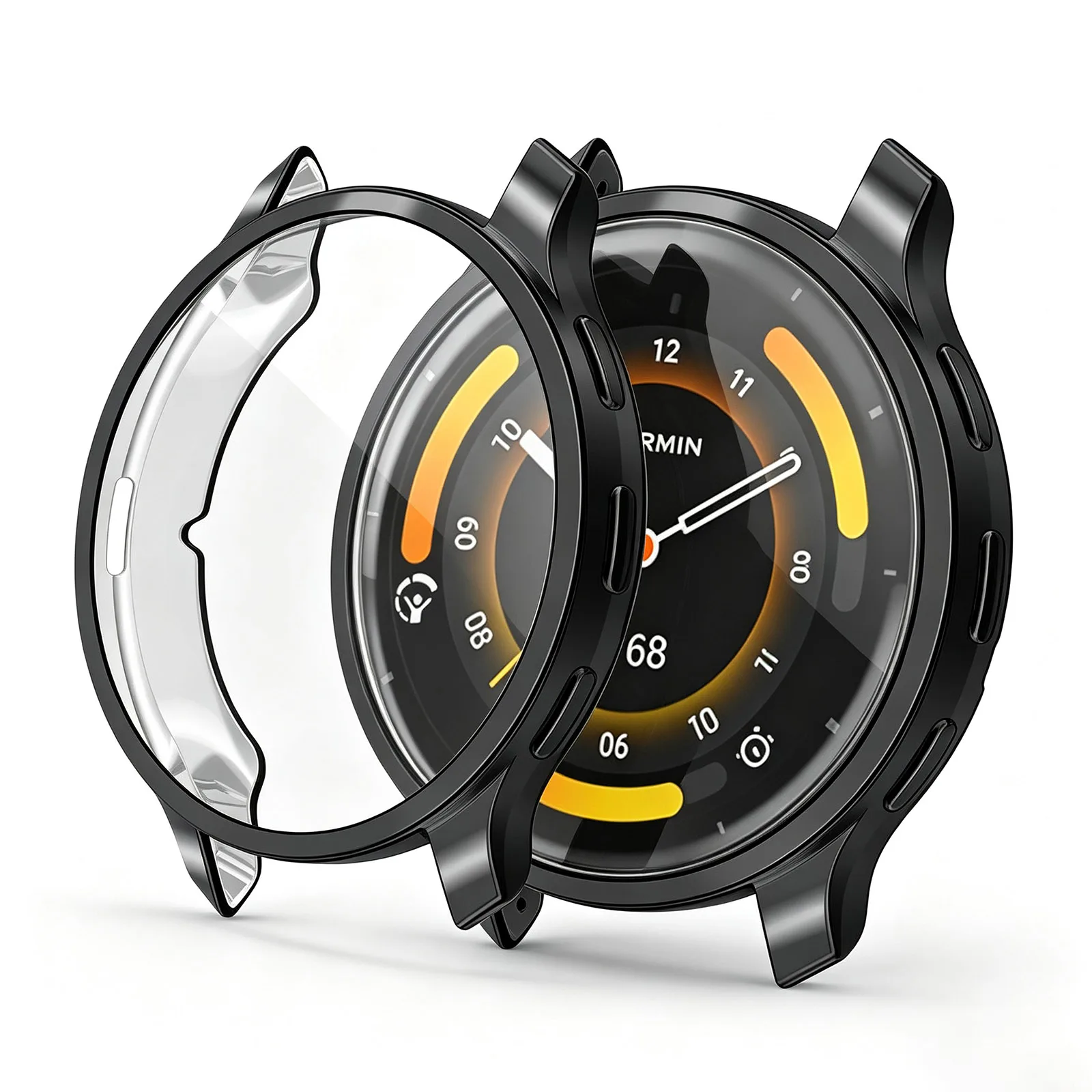 Soft TPU All-Around Protective Smartwatch Case with Anti-Scratch Screen Cover