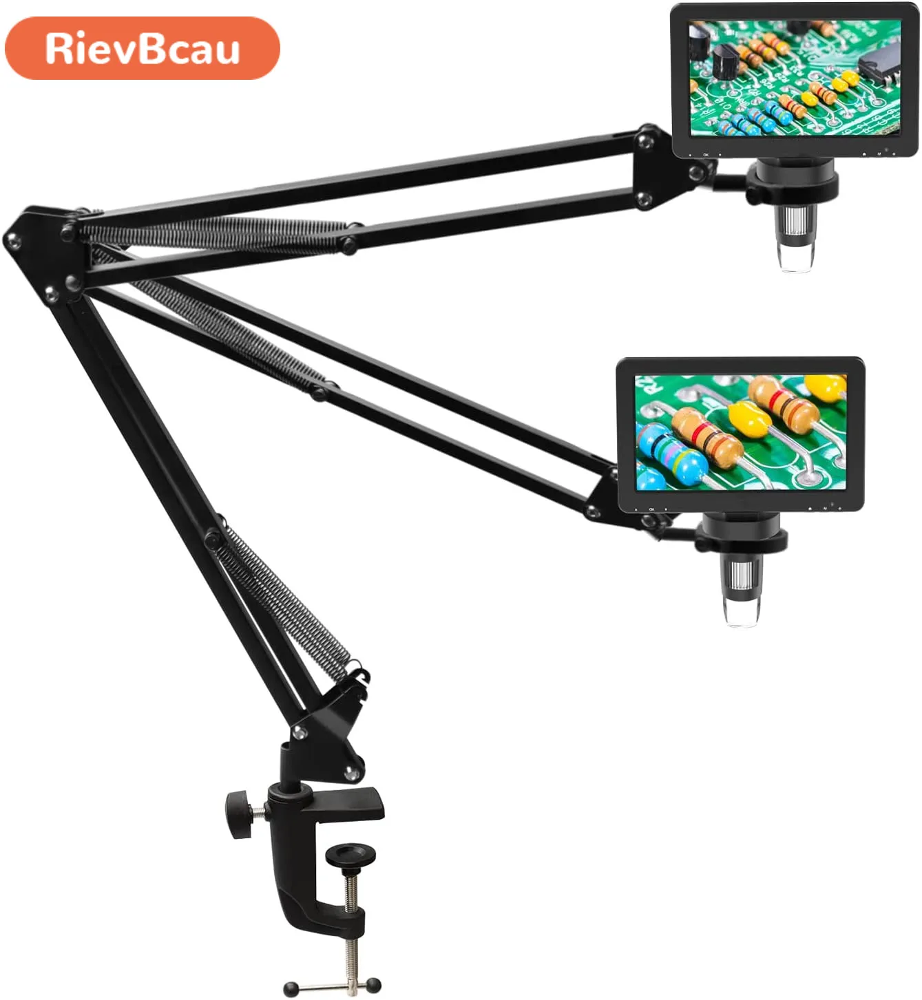 Description Picture 2 of itemRIEVBCAU Microscope Arm Stand Adjustable Metal Bracket with Clamp Compatible with DM4 DM9 MS1 MS3& Most 4.3'',7'' Microscopes