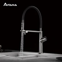 ก๊อกน้ําห้องครัวทองเหลืองสีเทาปืนหรู 1 รู ด้ามจับคู่ ระบบควบคุมคู่เย็นและร้อน พร้อมน้ํากรอง อ่างล้างจานสองฟังก์ชั่น Tap 1