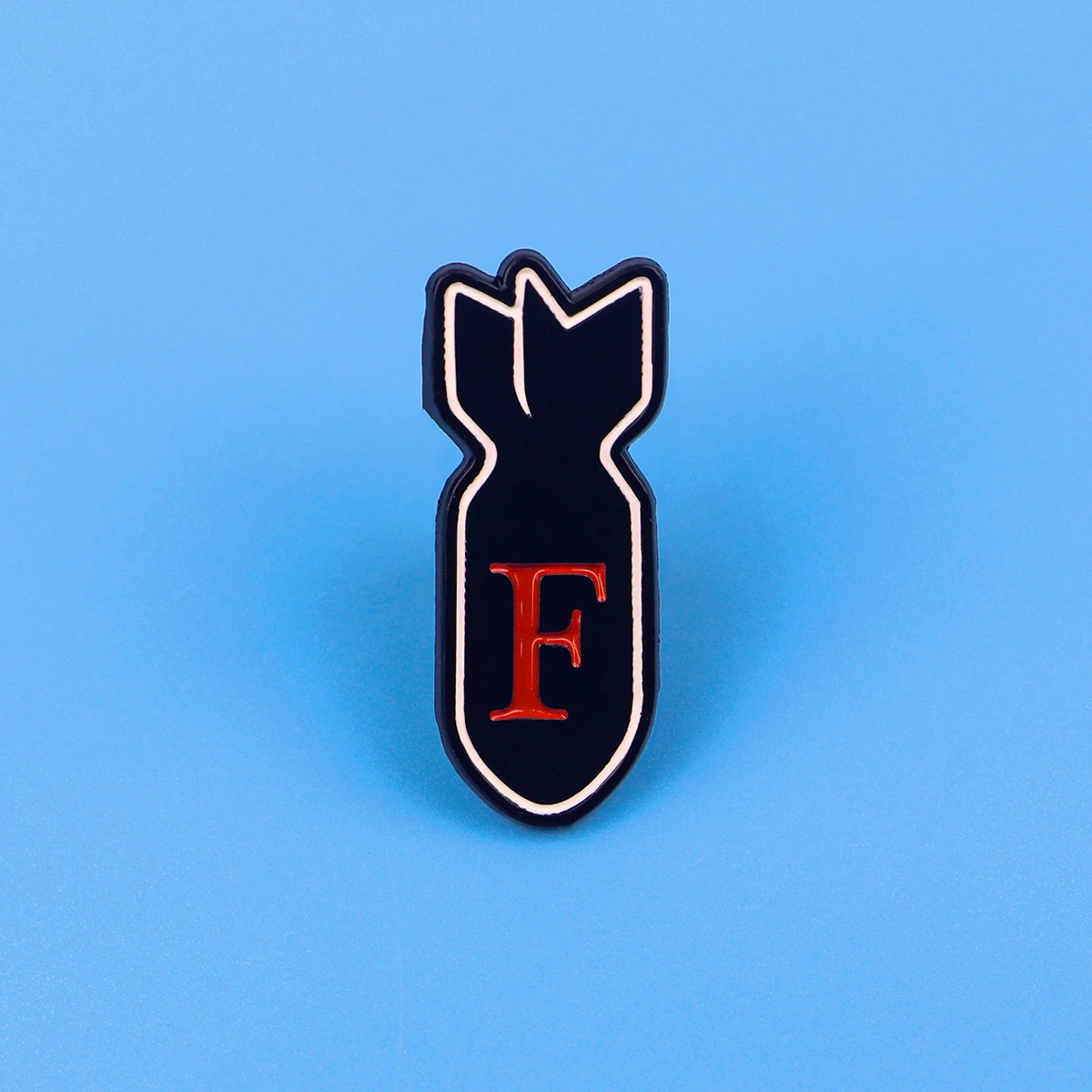 Stylish Black Cartoon Nuclear Bomb Enamel Pin - Perfect Accessory