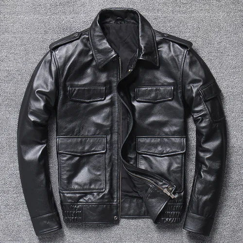 

Cowhide Leather 100% Jacket Men Clothing Biker Jackets Mens Spring Autumn 2023 Plus Size 4xl Chaqueta Cuero Hombre Pph4399