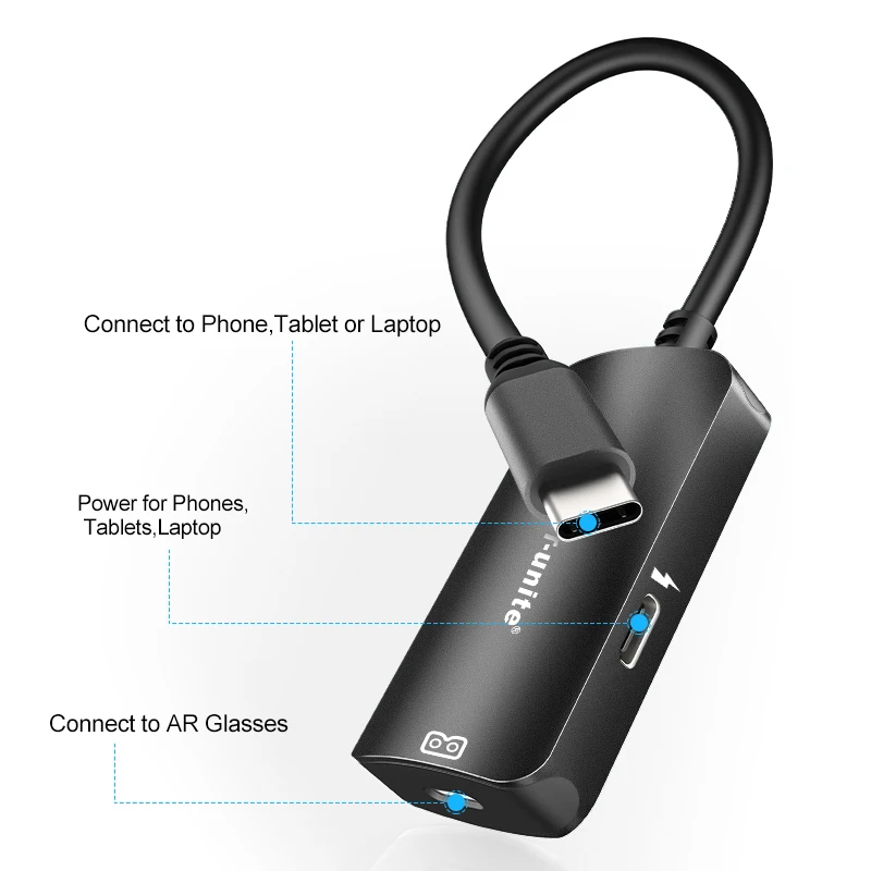 USB-C to C 컨버터 C타입 어댑터, XREAL nreal 썬더버드 에어 플러스, 화웨이 비전 글라스 전력 변환