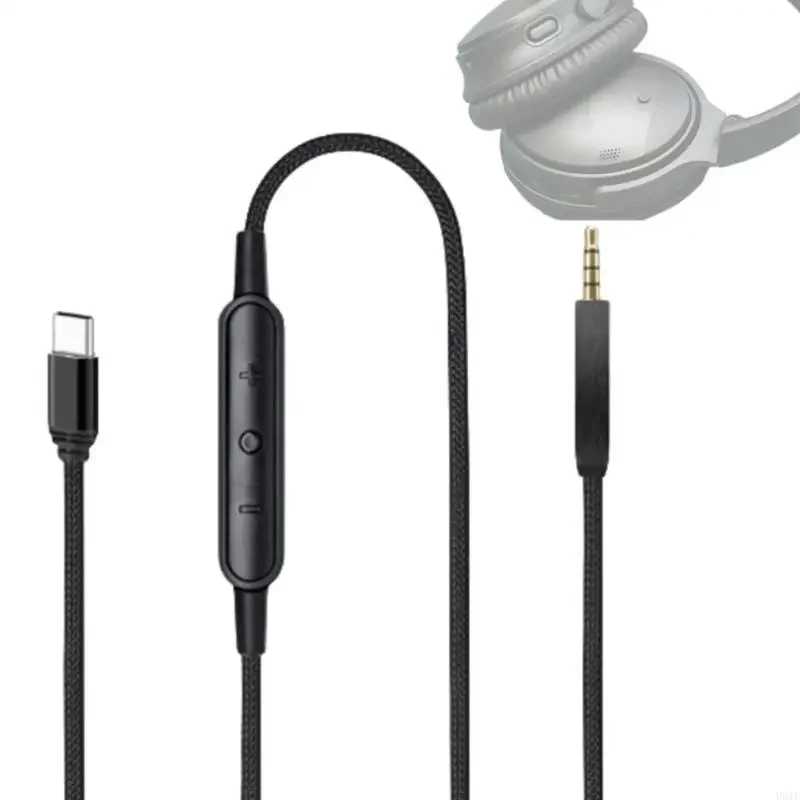 Type-C To 2.5mm Headphone Cable for BOSE QC25/QC35/QC35II/QC45/NC700/AKG Y40/Y45/Y50 Headphone Cord with Inline Mic