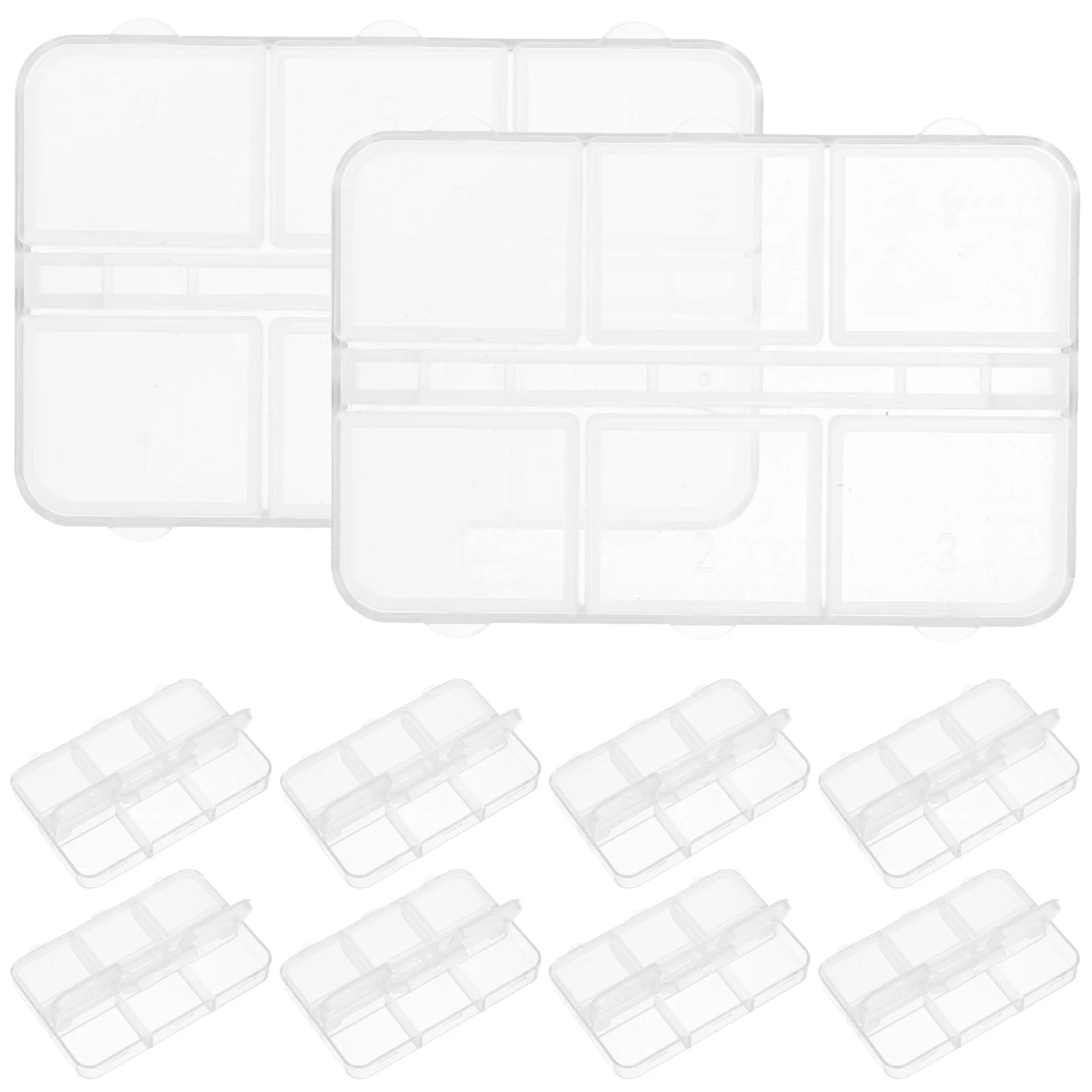 

10 Pcs An Fittings Nail Art Storage Box Bead Household Container Closet Bin Beaded Supply Organizer Beads Containers