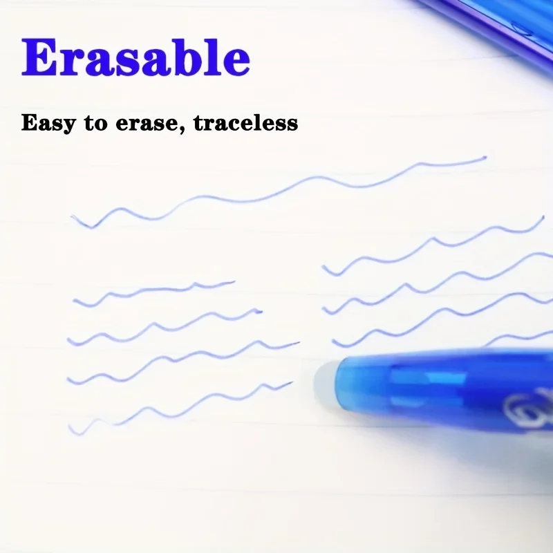 Erasable Gel Pen Refill 0.5mm Tip Painting Writing Drawing School Black Blue Red Pink Orange Green Purple Light Blue 8 COLOR 5