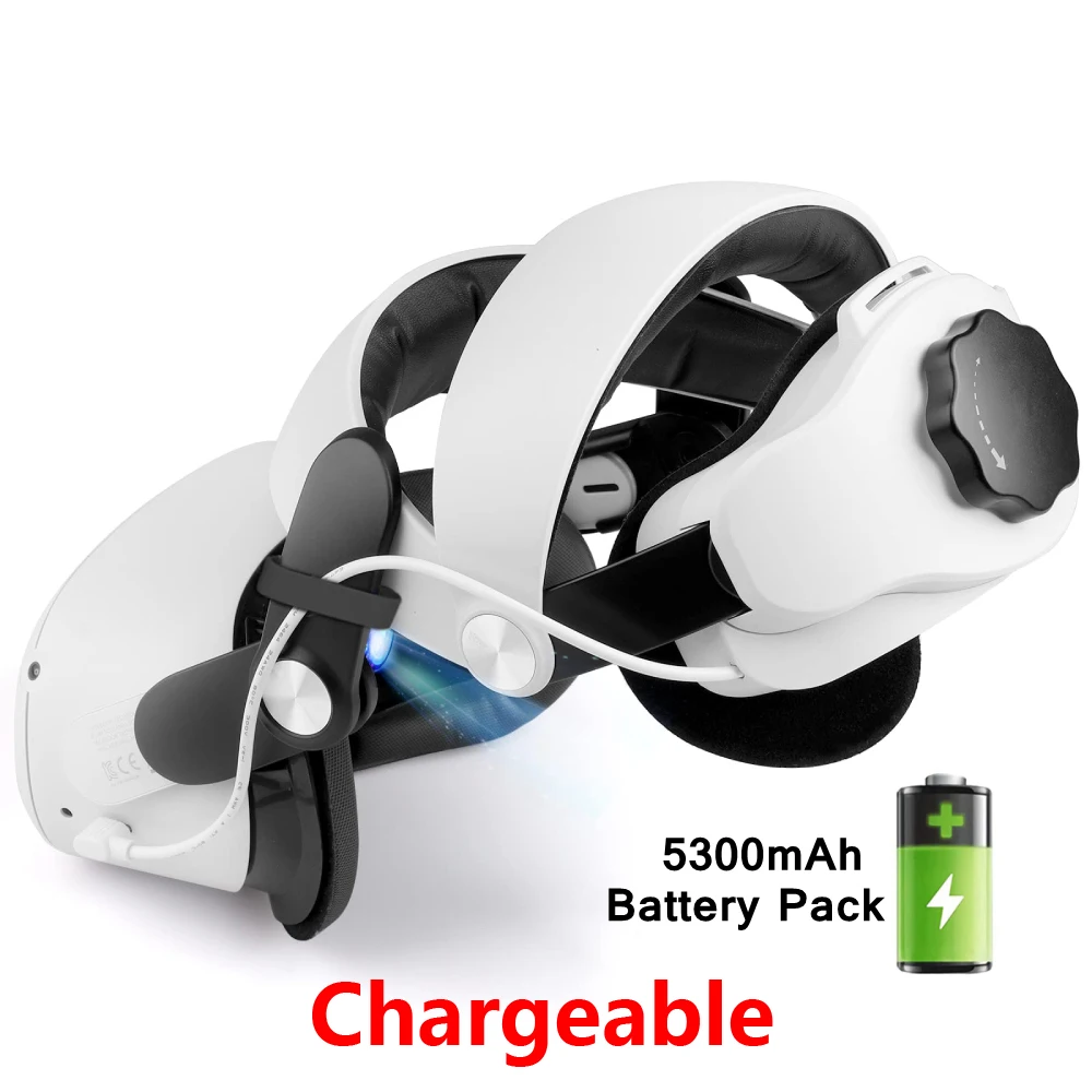 For Oculus Quest 2 VR Elite Strap With Battery 5200mAn Fast Charger Power Bank Halo Strap For Meta Oculus Quest 2 Accessories 