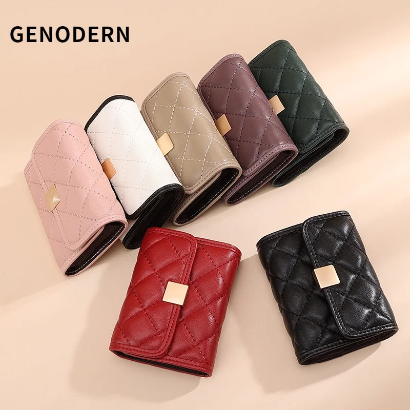 

GENODERN Sheepskin Expanding Card Holder Multiple Card Wallet Women's Coin Purse Multifunctional Id Bag