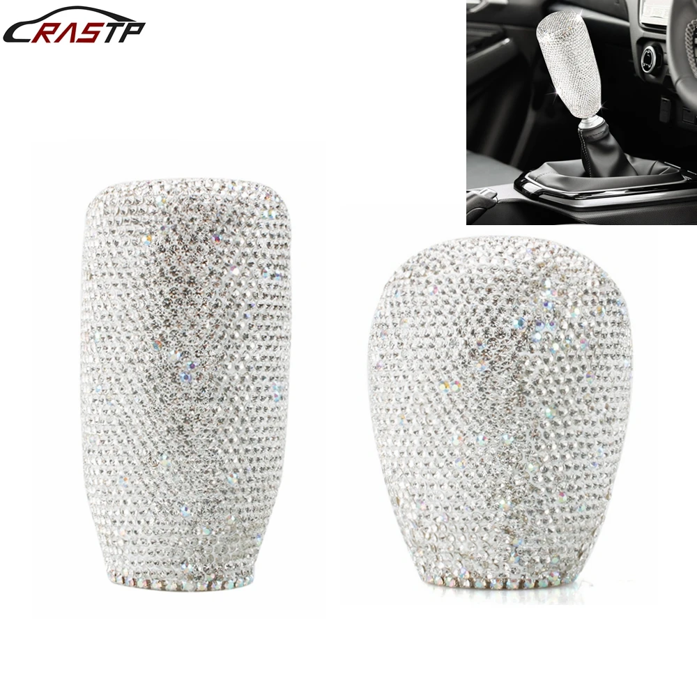 Full Diamond Aluminum Car Auto Gear Shift Knob Manual Transmission Automatic Bling Rhinestones