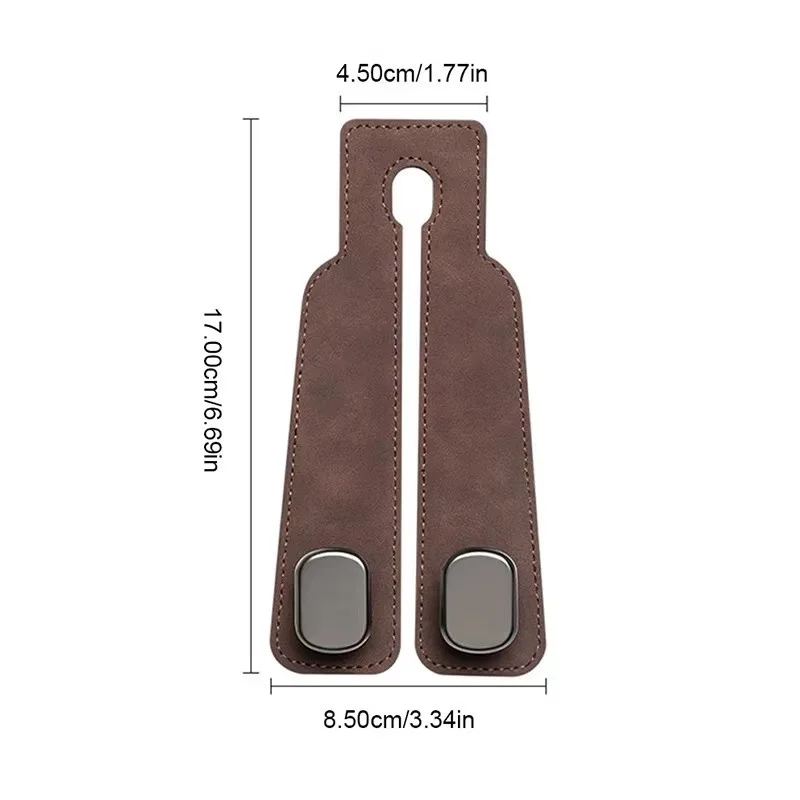 Car Coat Hanger Car Hook 2 in 1 Car Headrest Hook Premium Suede Rear Seat Hanging Dual Hook 20KG Large Load-Bearing Alloy Hanger Universal