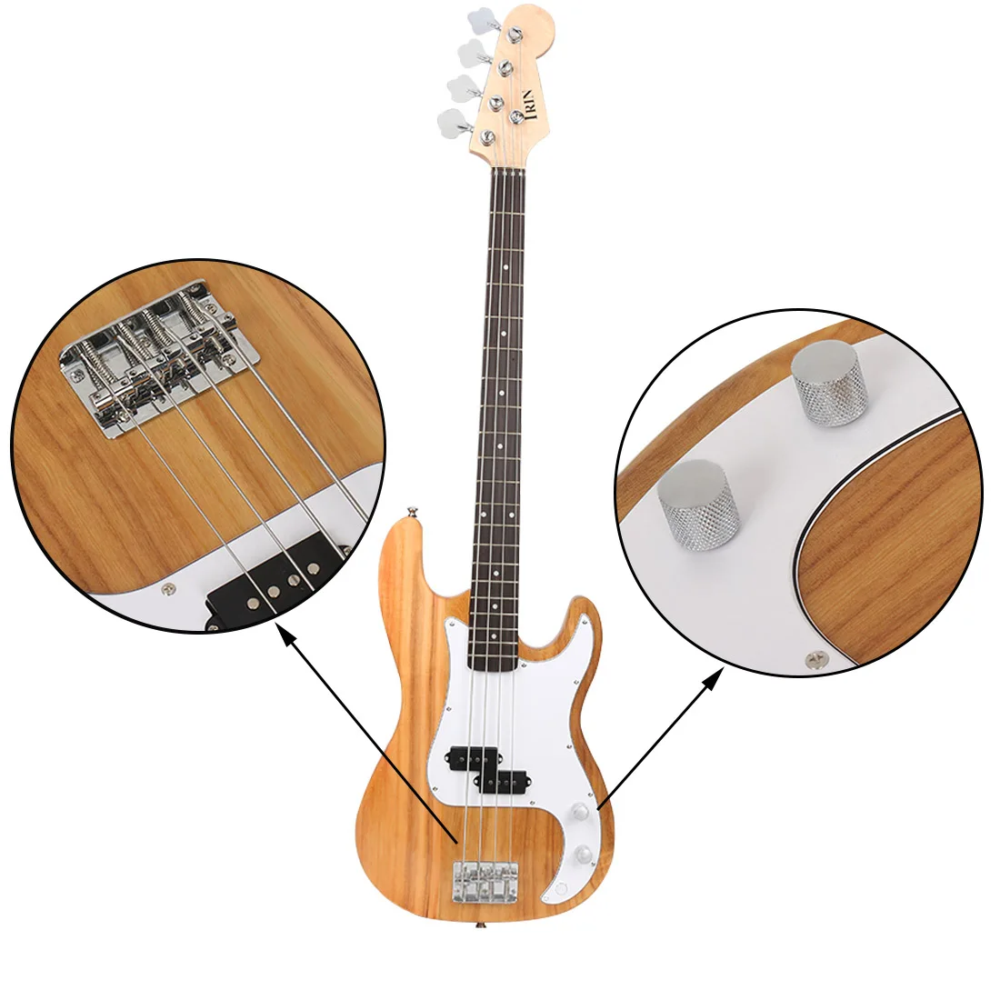 Electric bass guitar IRIN 4 Strings 20 Frets Bass Guitar Basswood Body Electric Bass Guitarra With Bag Amp Tuner Guitar Parts & Accessories