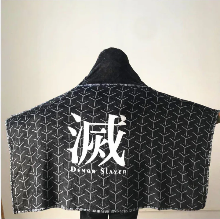 

Anime plush cape cosplay props Demon Slayer Blanket Kimetsu No Yaiba Cosplay Hooded Cloak Blanket Warm Blanket Men Women Gifts