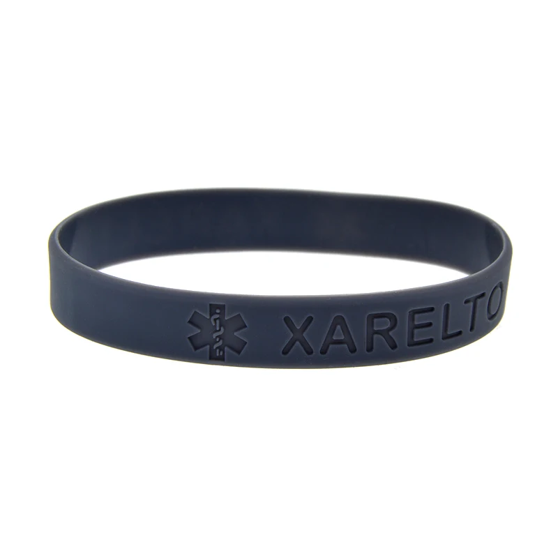 1PC/7PCS XARELTO Silicone Rubber Wristband Adult Size 7 Colors 3