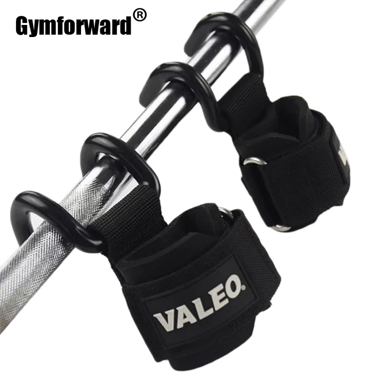 1 Pair Padded Weight Lifting Gloves Hook Fitness Bodybuilding Barbell Dumbbell Musculation Wrist Wrap Straps Gym Support Bands