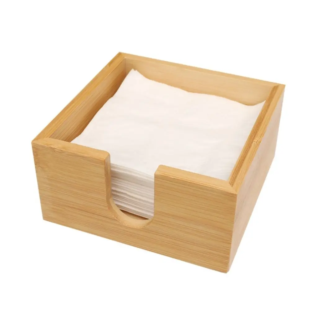 Tissue Box Restaurant Accessory Multi-function Case Bamboo Napkins Living Room Drink Dispenser Dining Table Paper Holder 4