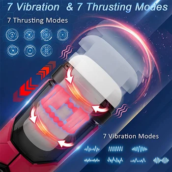 Automatic Masturbator Cup Thrusting Vibration Penis Stimulation Electric Blowjob Realistic Pocket Pussy Male Stroker Sex Toy