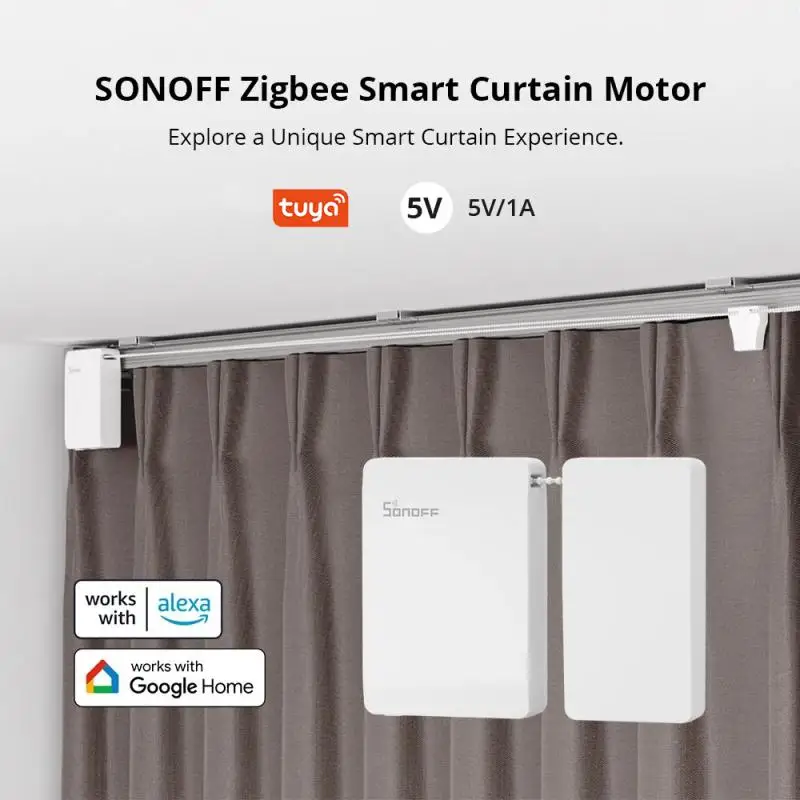 SONOFF Zigbee Smart Curtain Motor Switch 5V/1A Easy Install Remote APP Remote Control Smart Home Voice Support Alexa Google Home