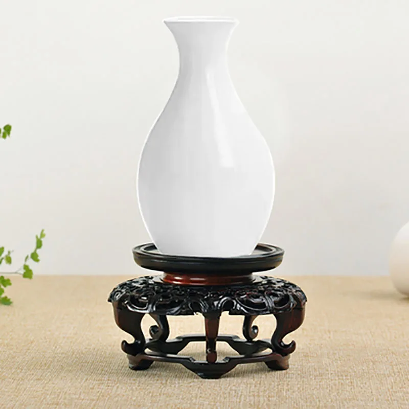 Redwood Sour Branch Flower Vase, Neoclassical Fragrant Porcelain, Bonsai, Small Flower Vase, Antique Circular Decoration Base