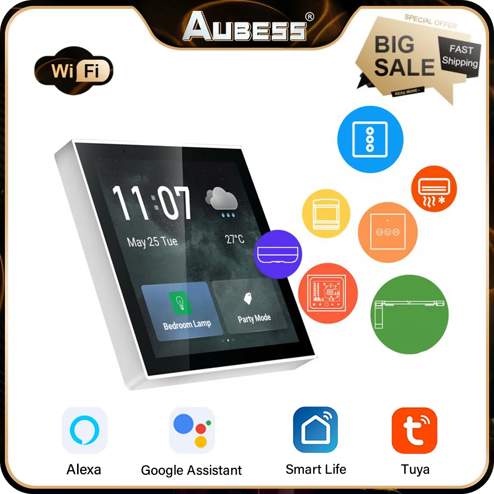 Tuya 4-inch Smart Home Multi-functional Touch Screen Control Panel ...