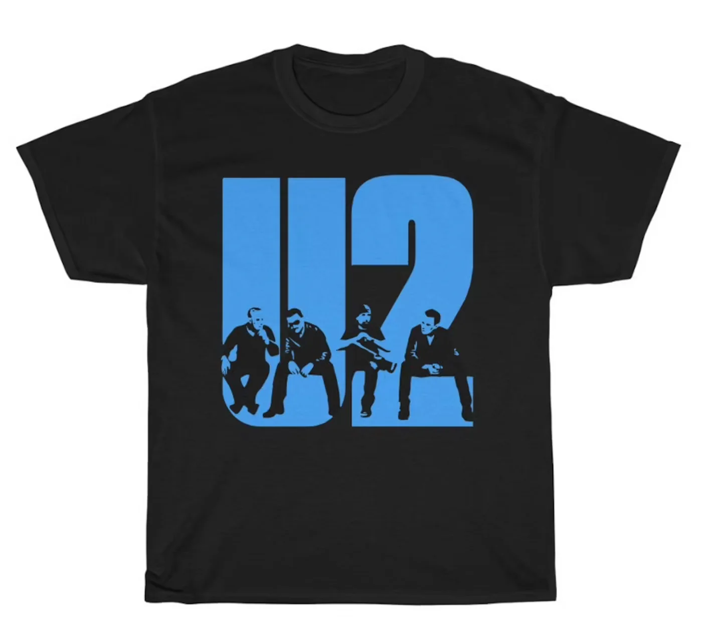 T-Shirt Da Uomo Vintage U2 Band T-Shirt Nera A Maniche Corte Fan S-5Xl 1 F960