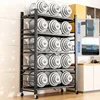 Kitchen Cabinets Folding Storage Rack Installation-free Floor Removable Multi-layer Pot Storage Rack Home Snack Storage Shelf Z 4
