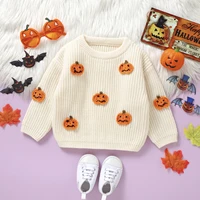 Ma&Baby 6M-3Y Halloween Newborn Infant Toddler Baby Girl Boy Sweaters Pumpkin Embroidery Knit Warm Pullover Fall Costumes 3