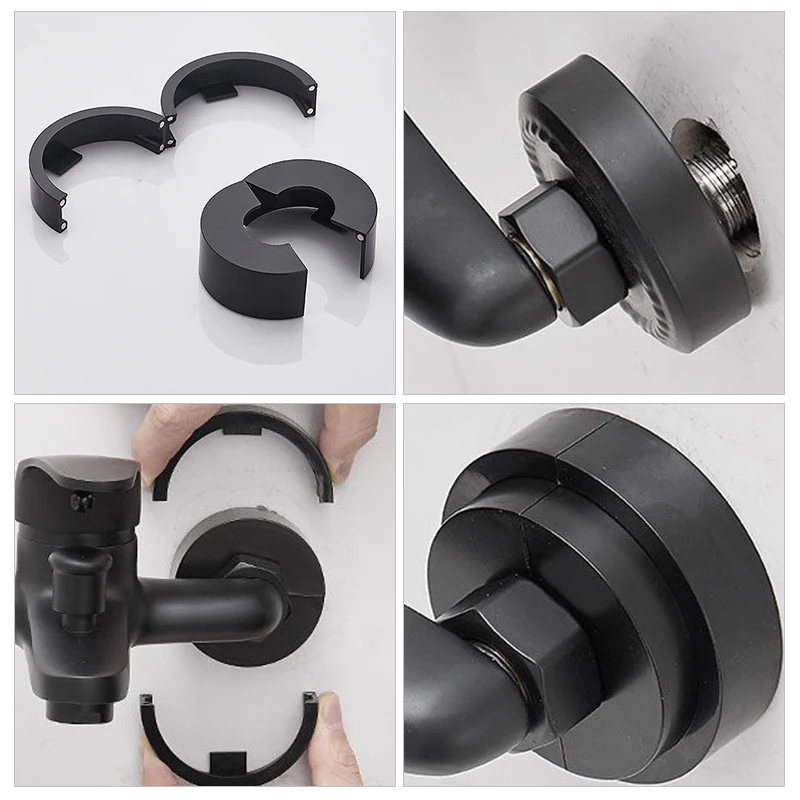 No Disassembly Faucet Decorative Cover Split With Stickers Reusable Bathroom Wall Pipeline Hole Fixed Accessories Easy Installat faucet accessories