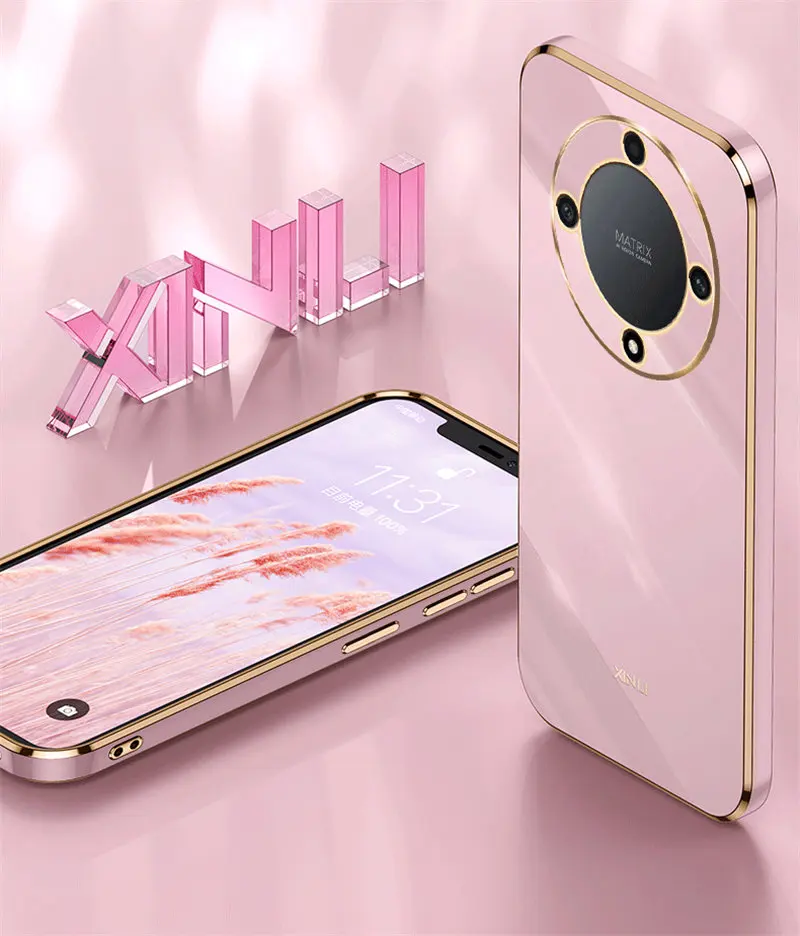 Premium 6D Plating Silicone Shockproof Phone Case - Soft TPU Bumper Back Cover