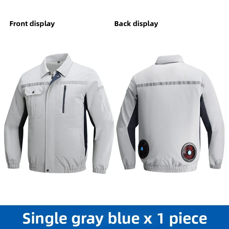 COMXZ Plus Size Cooling Work Shirt Men Women with Fan USB Rechargeable Summer Labor Clothing Waterproof UV Protection Outdoor