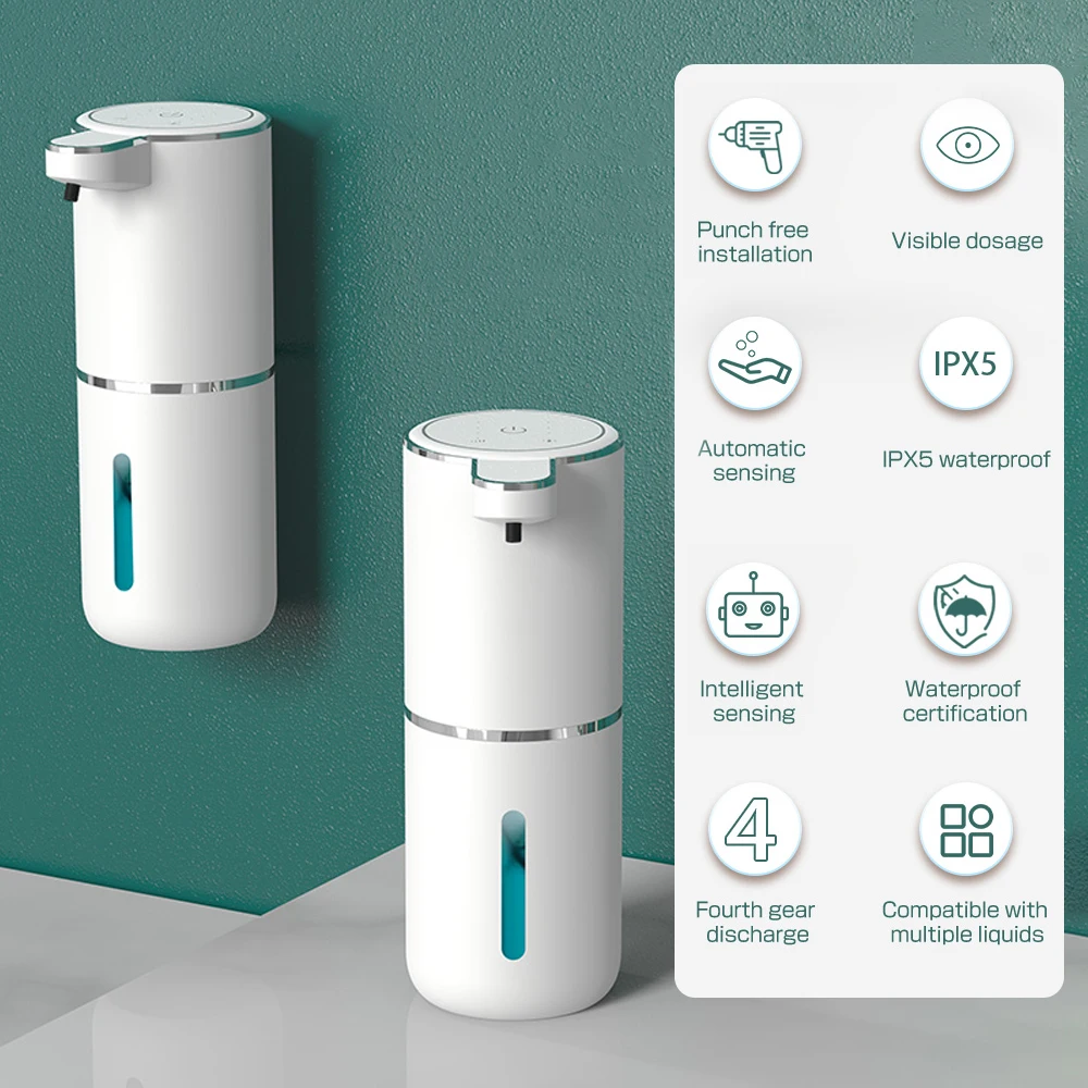 Foam Soap Dispenser Touchless Automatic Soap Dispenser 380ml Infrared Sensor Smart Liqiud Soap Dispenser for Bathroom