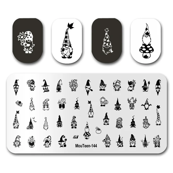Nail Art Stamp MouTeen173 New Year Christmas Day Nail Plates Stamp Manicure Set For Nail Art Stamping 4