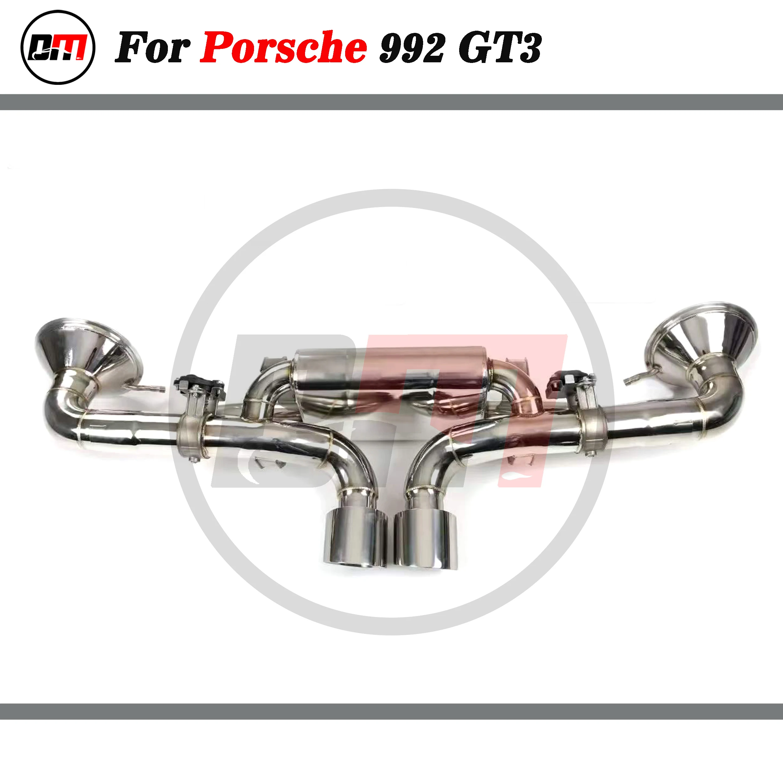 

DM exhaust catback for porsche 992 gt3 stainless steel exhaust system auto performance parts with muffler and valve