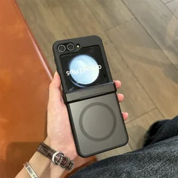 Luxury Clear Magnetic Case - Wireless Charge Shockproof 2 - in - 1 Matte Cover - Samsung ZFlip7 (Matte)