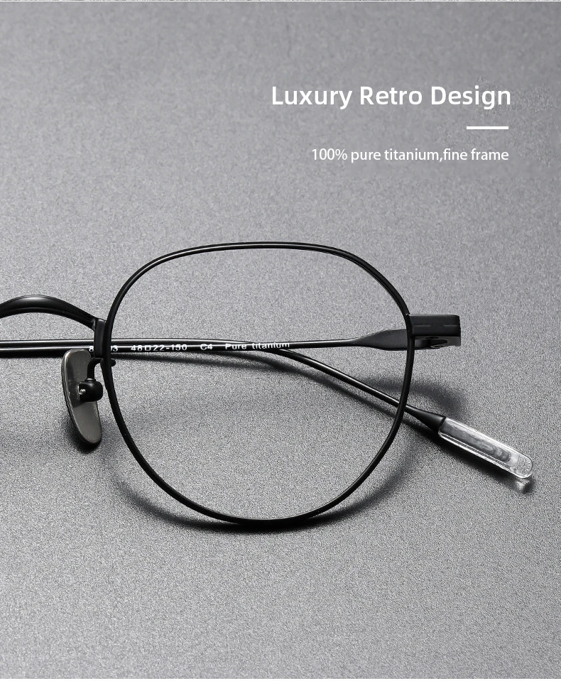 CLLOIO Reines Titan Ultraleichte Lesebrille Retro Runde Myopie Hyperopie Brille Anti Blau Licht Rezept Brillen 80803 – Detail 10