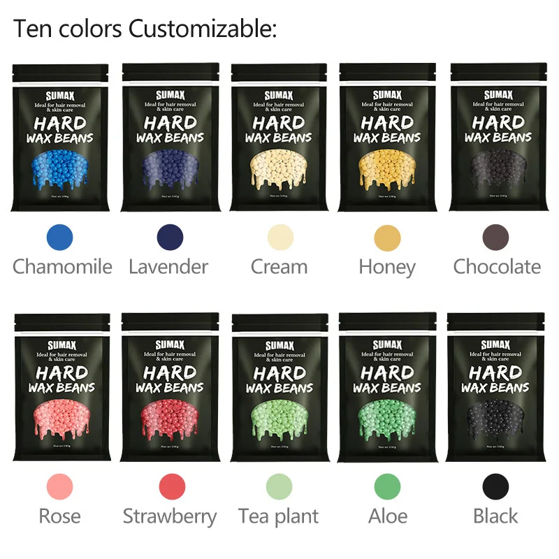 SUMAX Hard Wax Beans Hot Film Painless Hair Removal 100g for Full Body Bikini Face Legs Underarm