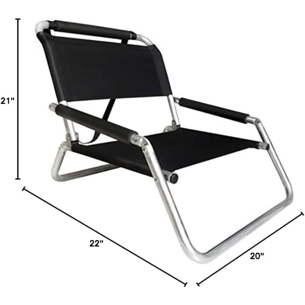 Folding chair 2Pack Lightweight Water Resistant Beach Chairs with Shoulder Strap and Slip Pocket Folds Thin(Black) Folding chair 3