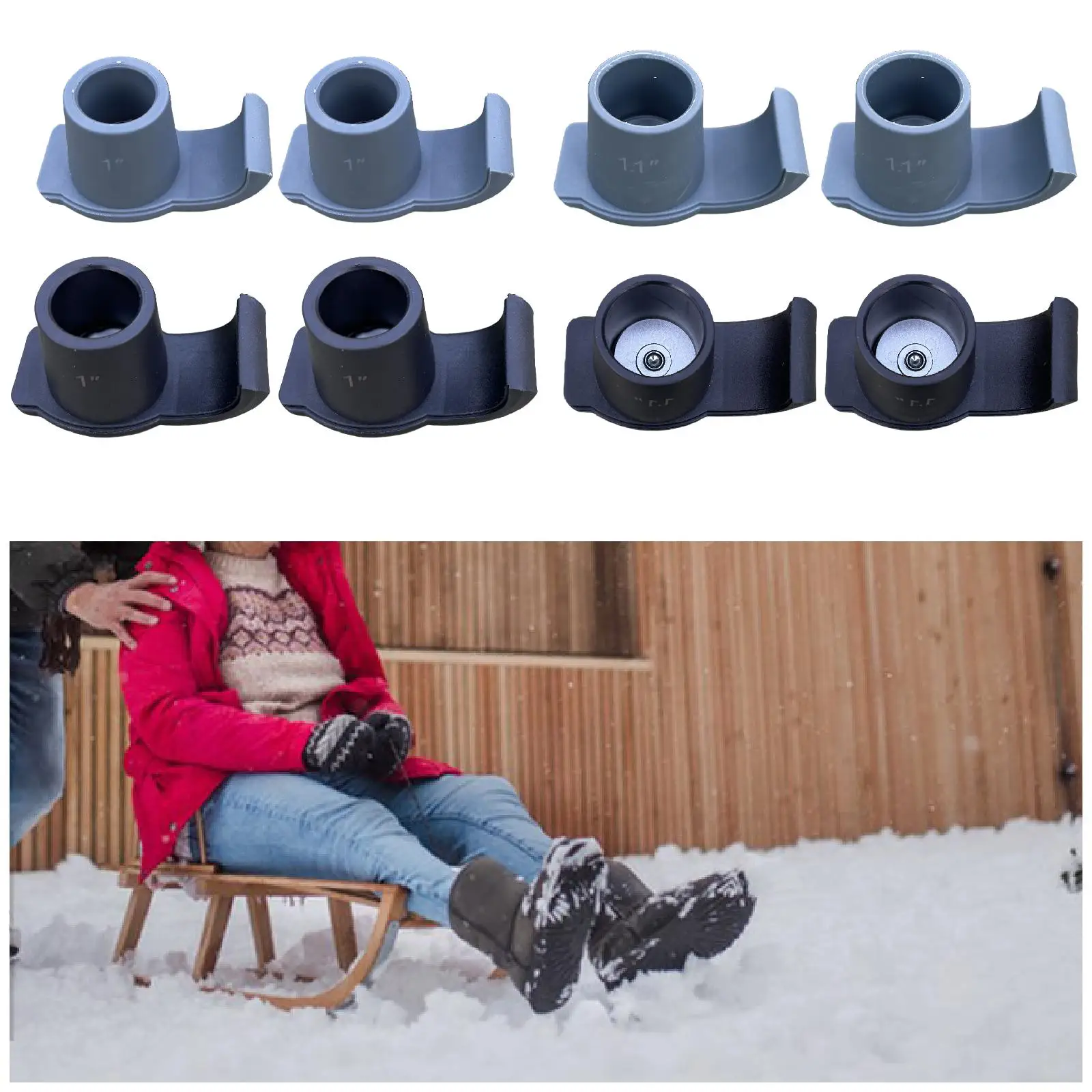 Walking Ski Glides 2pcs Walker Glide Skis Folding Replacement Feet Pads