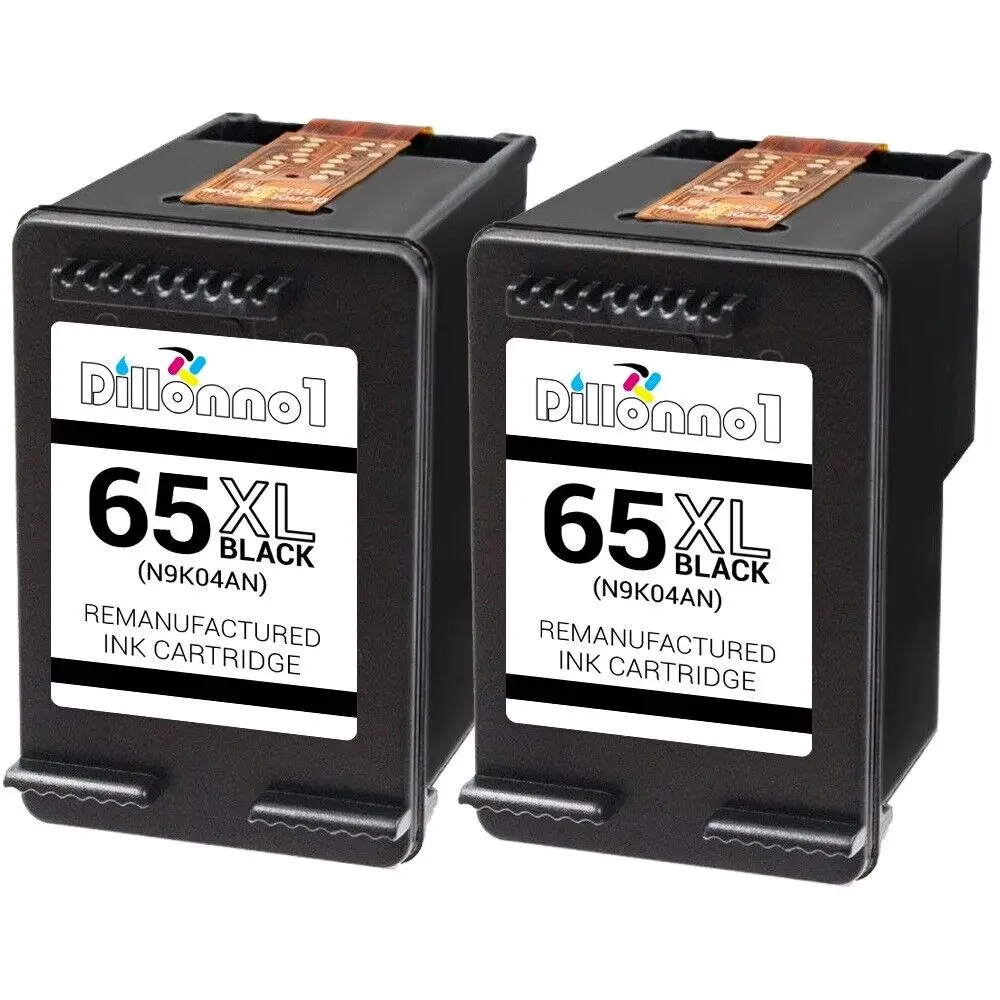 Rigenerato 2Pk Hp 65Xl Nero Per Deskjet 2600 Serie 3700 Envy 5000 Series