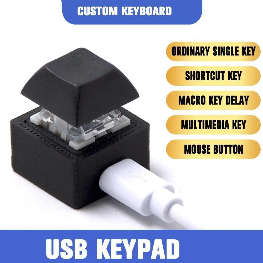Teclado Mecânico Macro Programável Personalizado Mini Teclado de um Botão Chave Hot Key Mouse