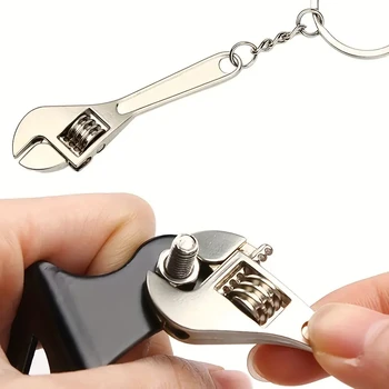 1pc ferramenta criativa chave inglesa ajustável chaveiro, chaveiro de metal para homem 1