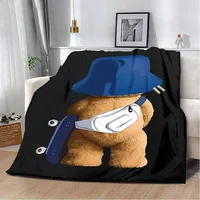 Cartoon Anime Printed Blanket Picnic Blankets POLO Bears Warm Blanket Soft and Comfortable Blanket Home Travel Birthday Gift 1