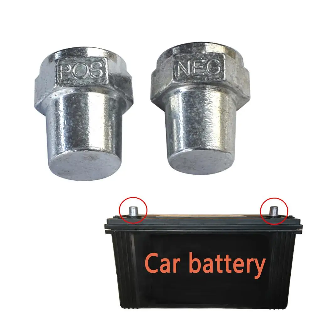 

2pcs Car Zinc Alloy Positive Negative Battery Top Post Terminal Adapter Converter battery pile head Connector