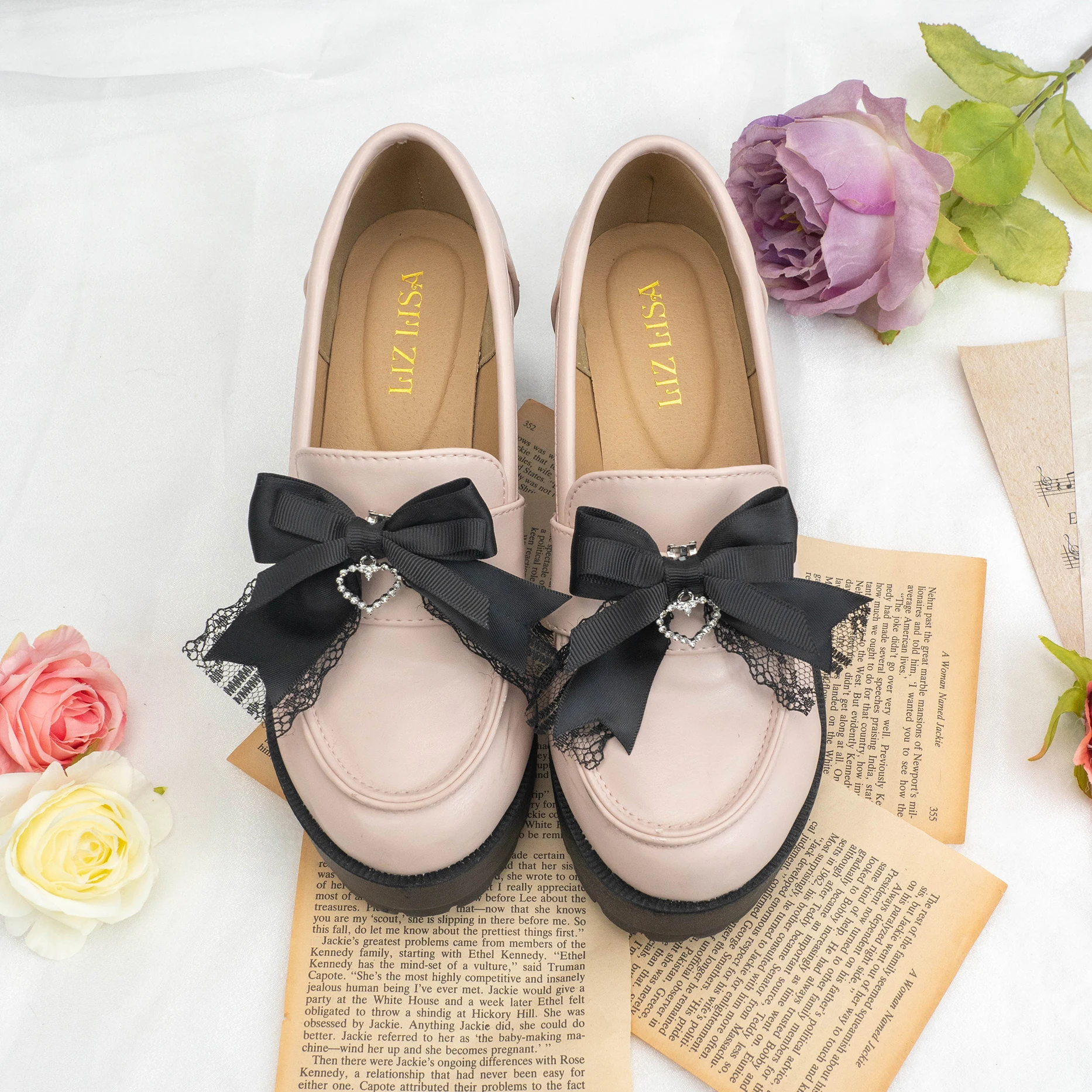 Sweet Shoe Clips Fashion Elegant Bow Handmade Shoe Decorations for Ladies Lolita Beautiful High-End Women's Shoes Accessories