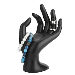 Elegant Black Hand Jewelry Display Stand - Bracelet, Ring, and Earring Organizer Showcase (Black)