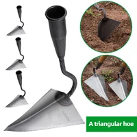 Farm Tools Hoes Triangle Small Tip Hoe Plowing Hoe Agricultural Land Turning Loose Soil Hoe for Household Vegetable Planting 2