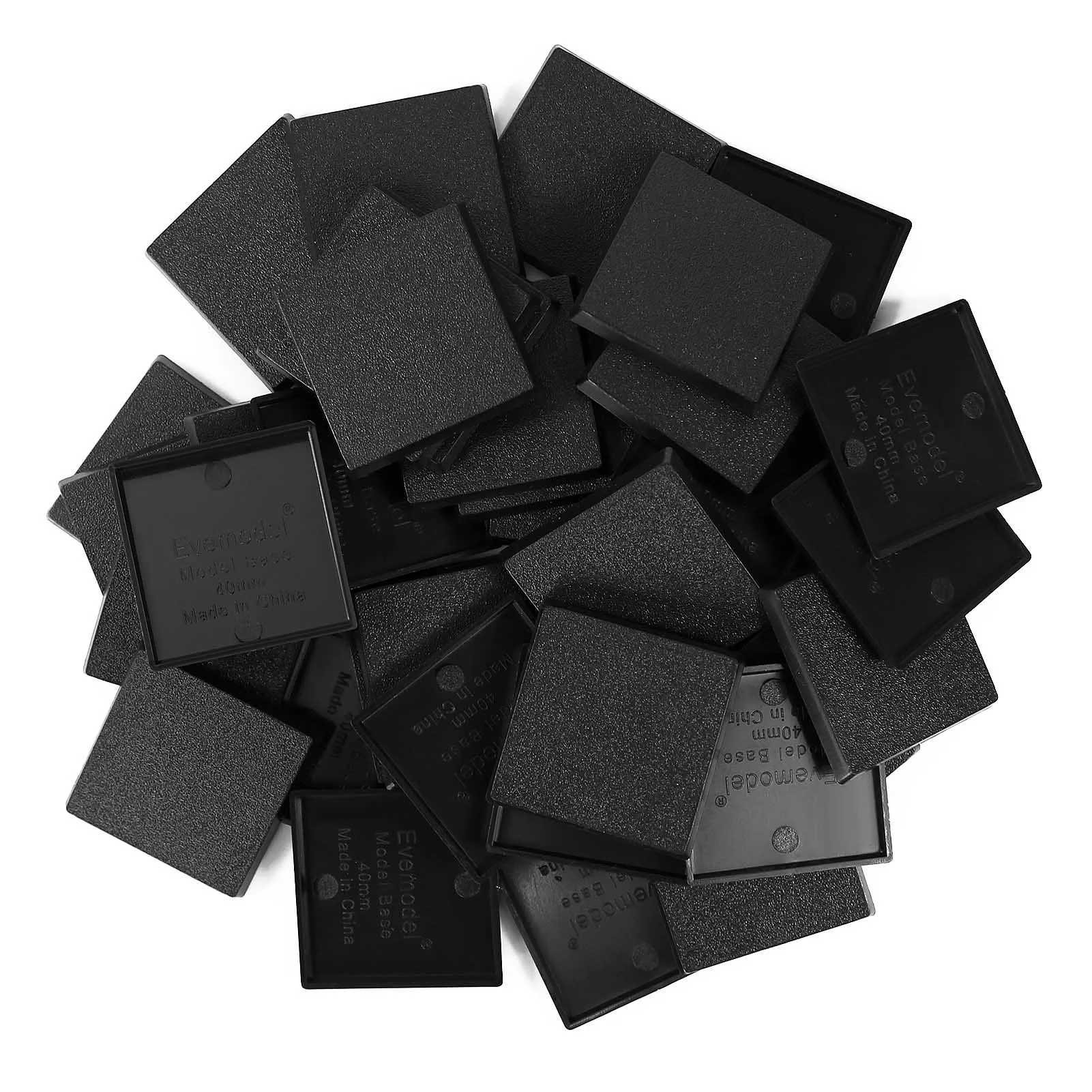 Square Wargaming Table Game Bases - Black, 40mm
