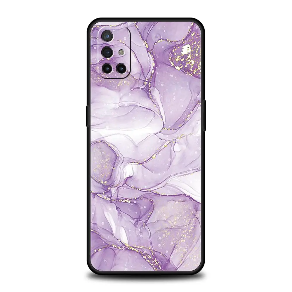 Elegant Marble Design Soft Silicone Phone Case - Black Cover
