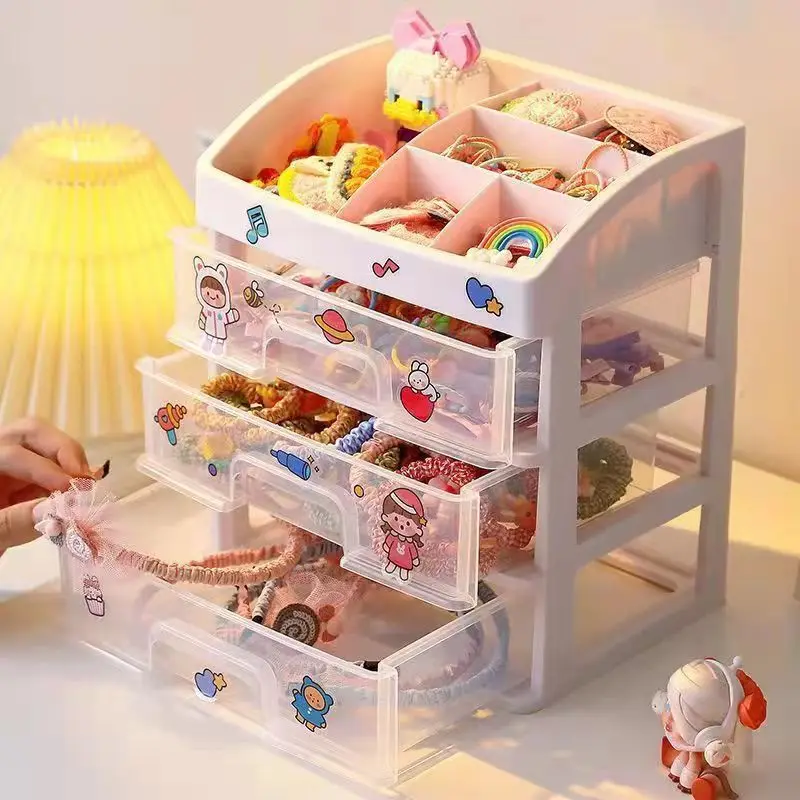 Plastic Minimalist Transparent Drawer Storage Box Cosmetics Sorting Box Makeup Student Dormitory Desktop Storage Rack