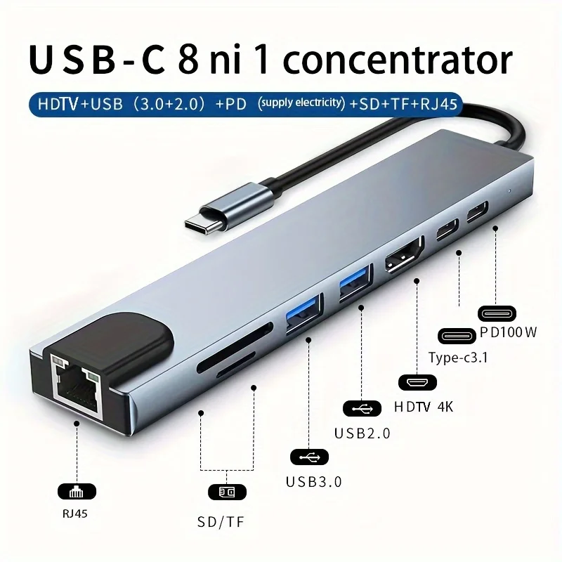 7-in-1 Usb-c Hub With Hdmi 4k And Sd Tf Card Reader Adapter_voghion.com