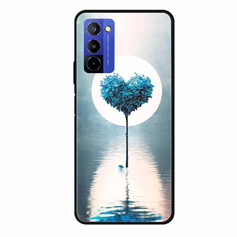 Flower Pattern TPU Soft Silicone Phone Case - Butterfly & Planet Design